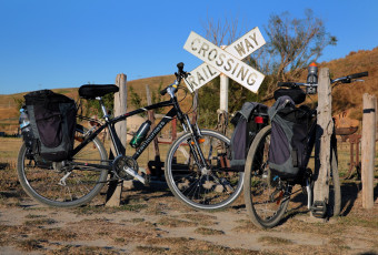 Trail Journeys Bikes Trail crossing sign