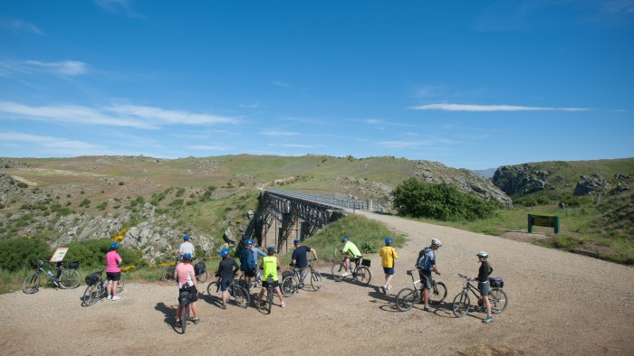 Trail Journeys Group taking in Poolburn Gorge viaduct 2